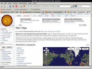 Screenshot of my Hardwood Wiki