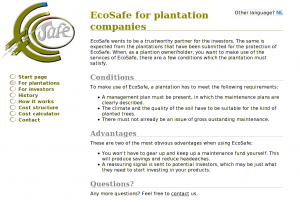 EcoSafe page for plantations