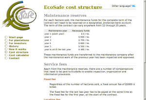 EcoSafe cost structure